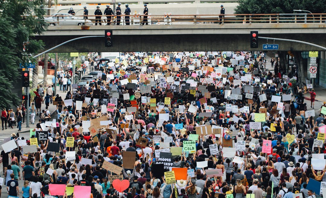 climate protest crowd