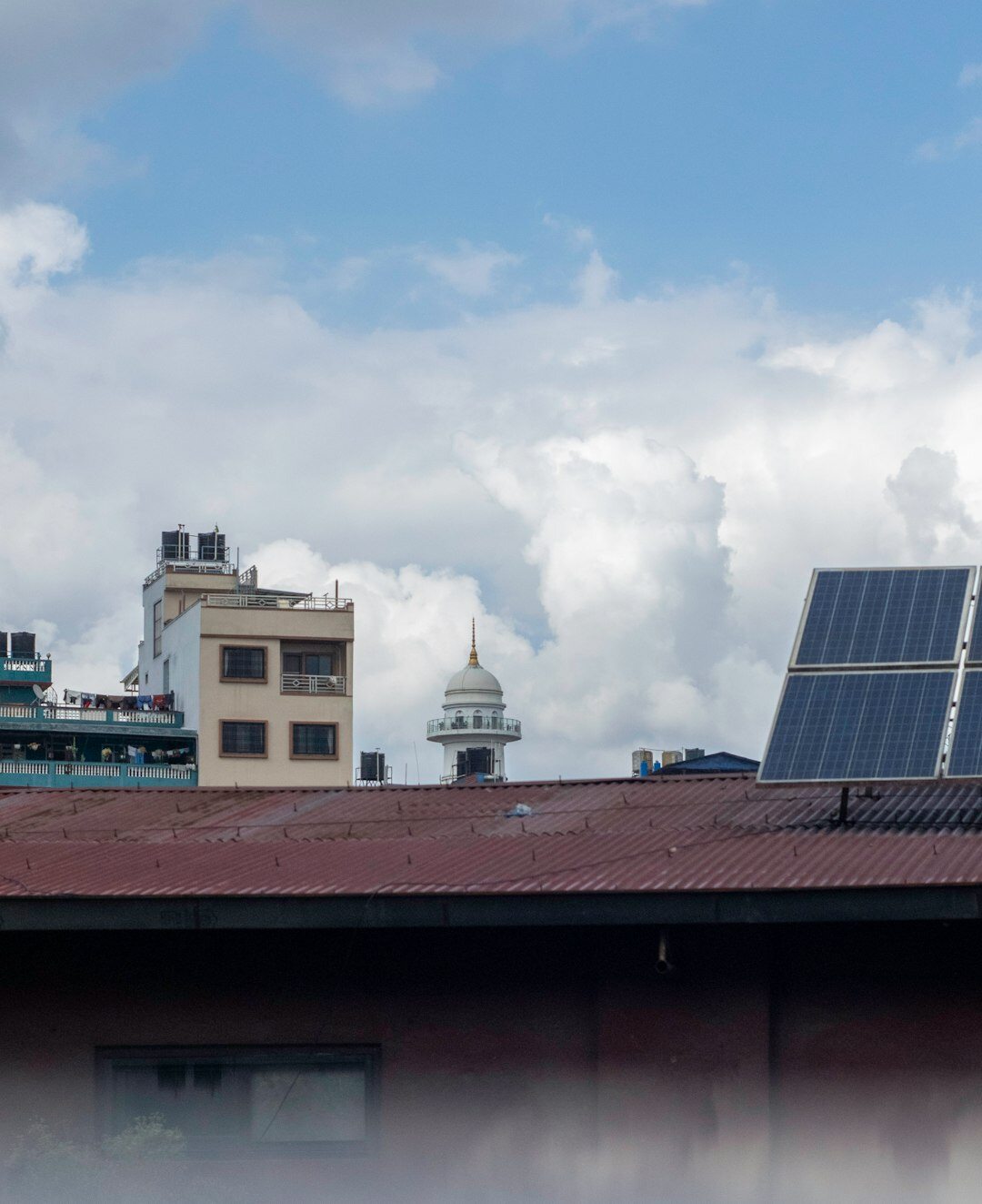 solar panels on roof